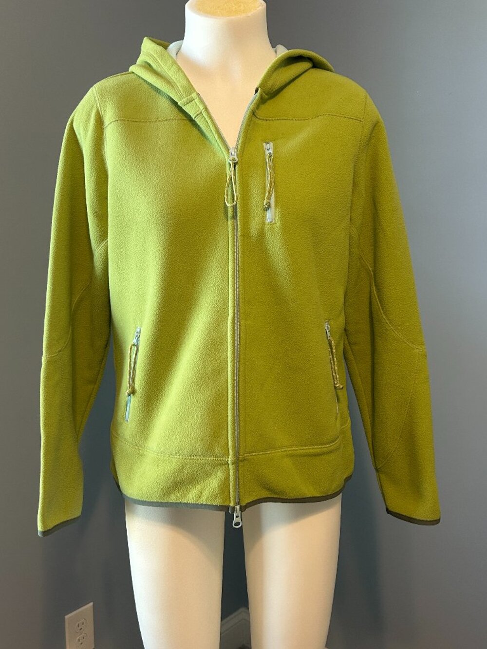 Old Navy Perfect Fit Green Fleece Hooded Jacket Women’s L